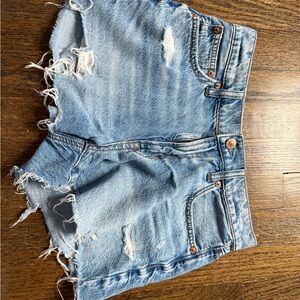 American Eagle Outfitters Frayed Blue Jean Shorts